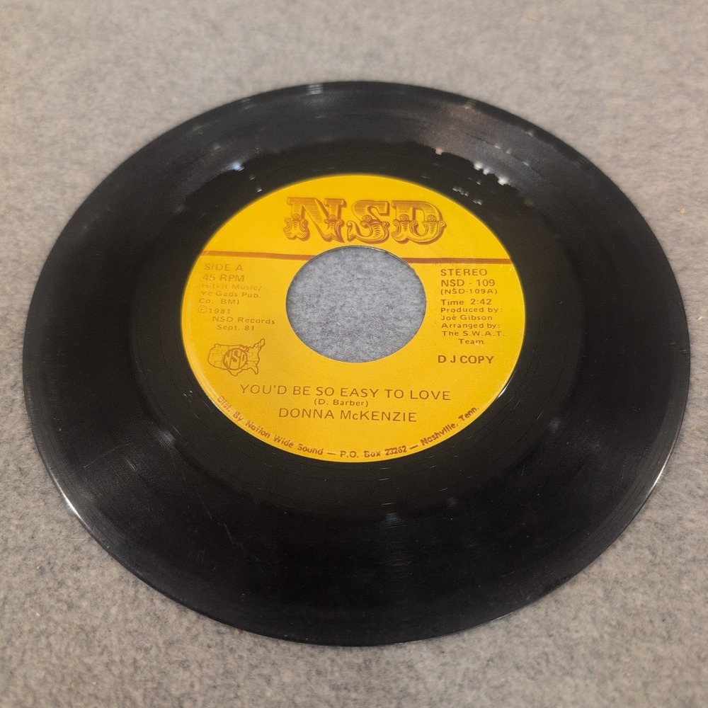 Donna McKenzie You'd Be So Easy To Love 45 RPM Vinyl NSD-109 DJ Copy 1981 - Picture 4 of 4